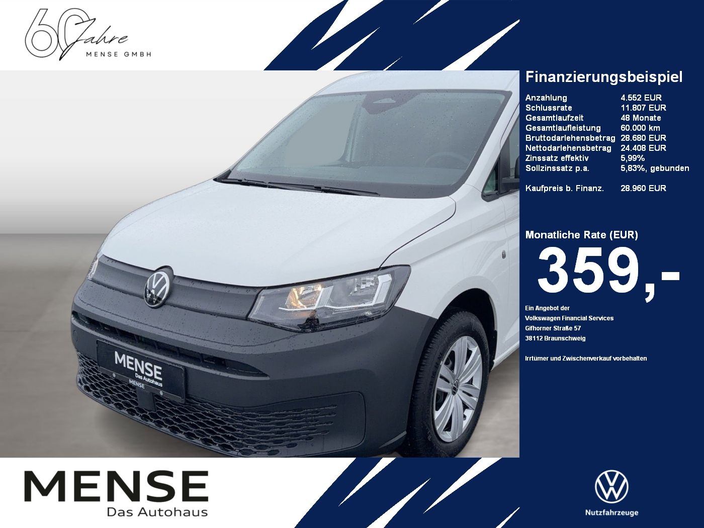 Fahrzeuge Nutzfahrzeuge/Camping autohaus mense Volkswagen Caddy 2.0 TDI Cargo CarPlay|AHK|LaneAss|PDC