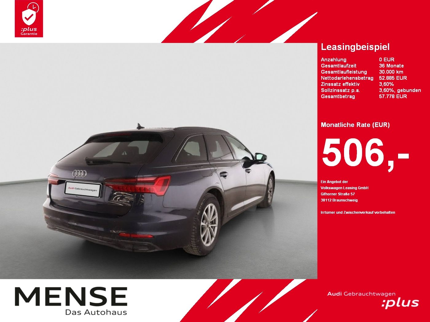 Fahrzeuge PKW autohaus mense Audi A6 Avant 45 TDI quattro S tronic advanced Matrix