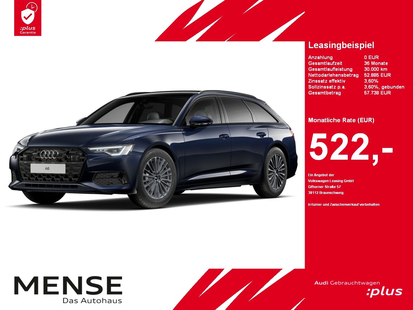 Fahrzeuge PKW autohaus mense Audi A6 Avant 45 TDI quattro S tronic advanced Matrix