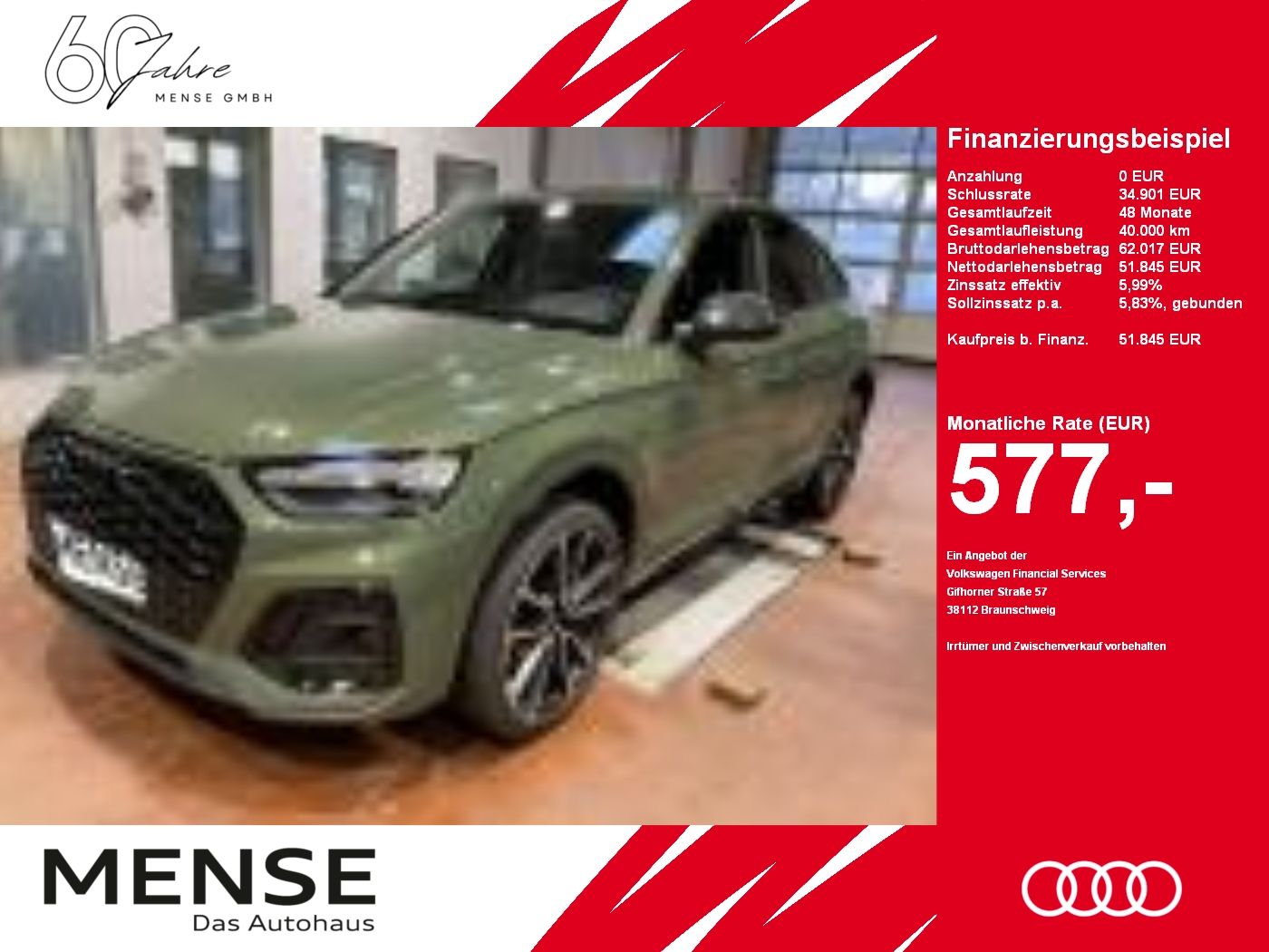 Fahrzeuge PKW autohaus mense Audi Q5 Sportback 50 TDI quattro tiptronic S line AHK