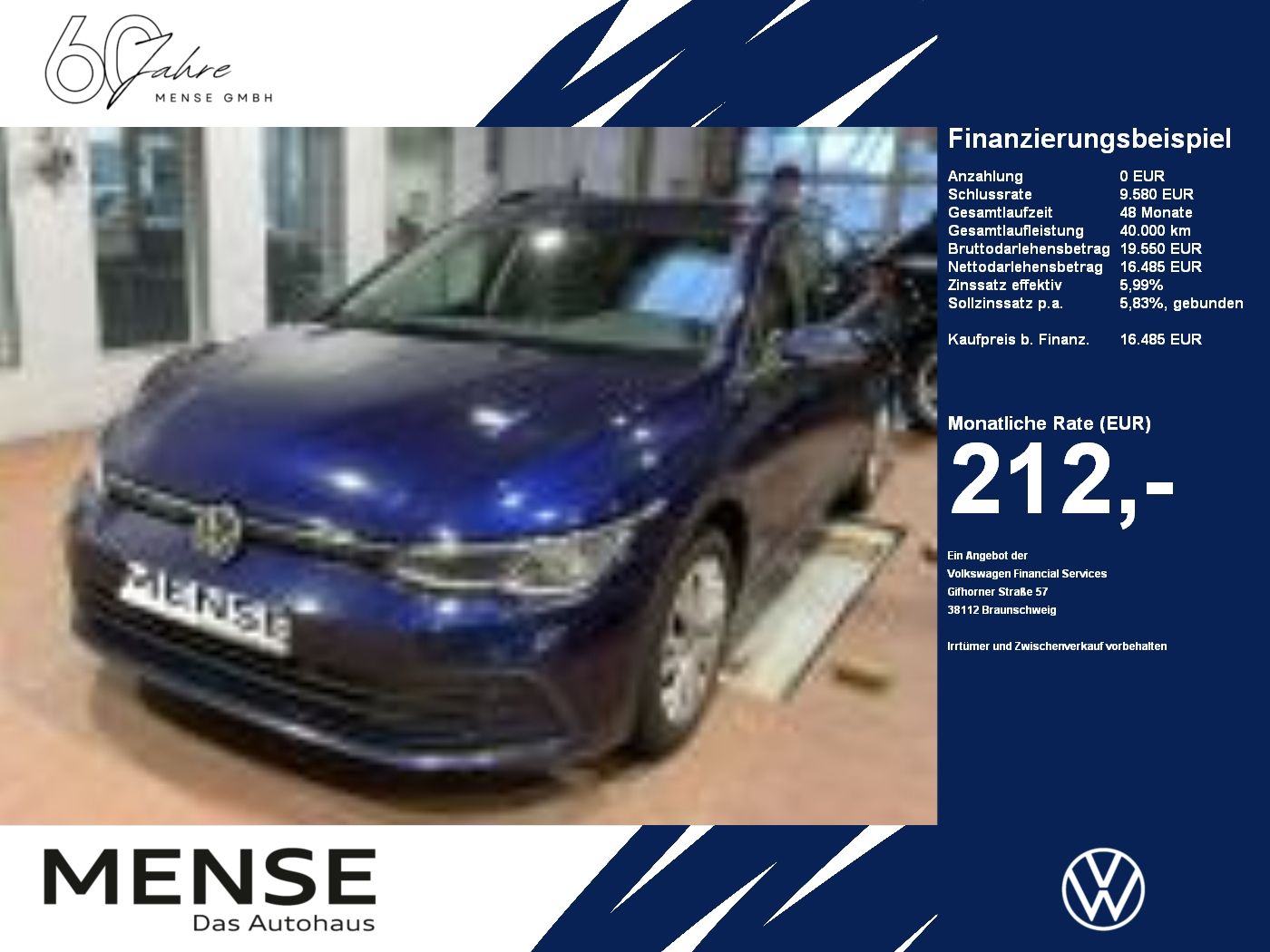 Fahrzeuge PKW autohaus mense Volkswagen Golf VIII Variant 2.0 TDI Life CarPlay|ACC|LED