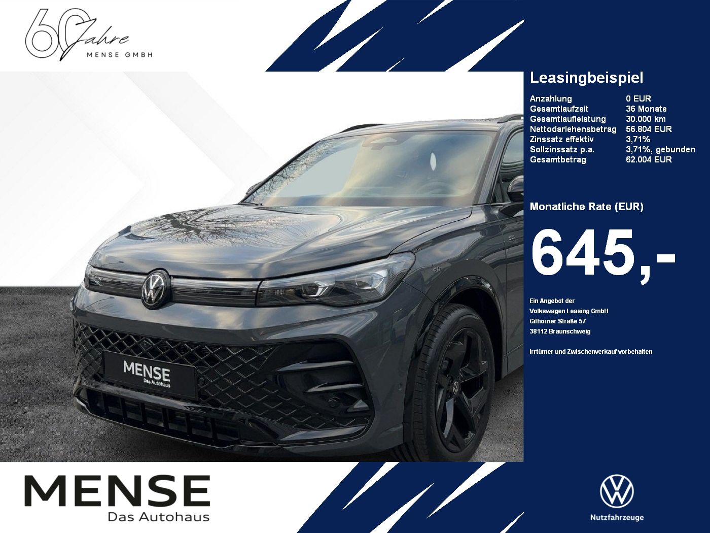 Fahrzeugabbildung Volkswagen Tiguan TDI R-Line AHK BlackStyle Navi HUD Keyles