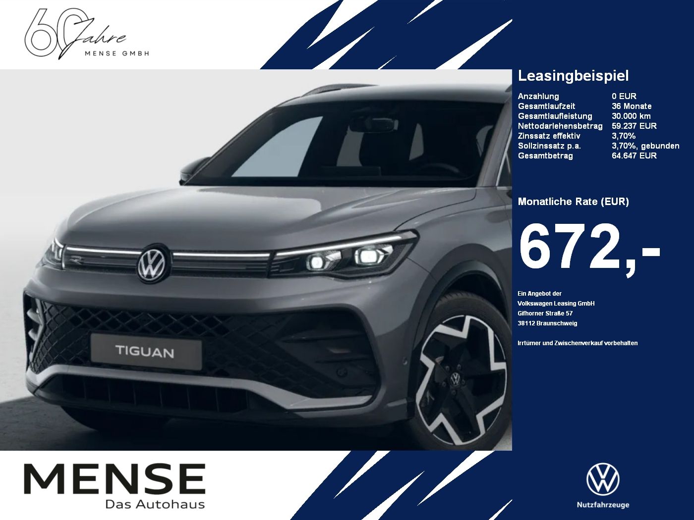 Fahrzeugabbildung Volkswagen Tiguan TDI R-Line Leder Navi HUD 360° Winterräde