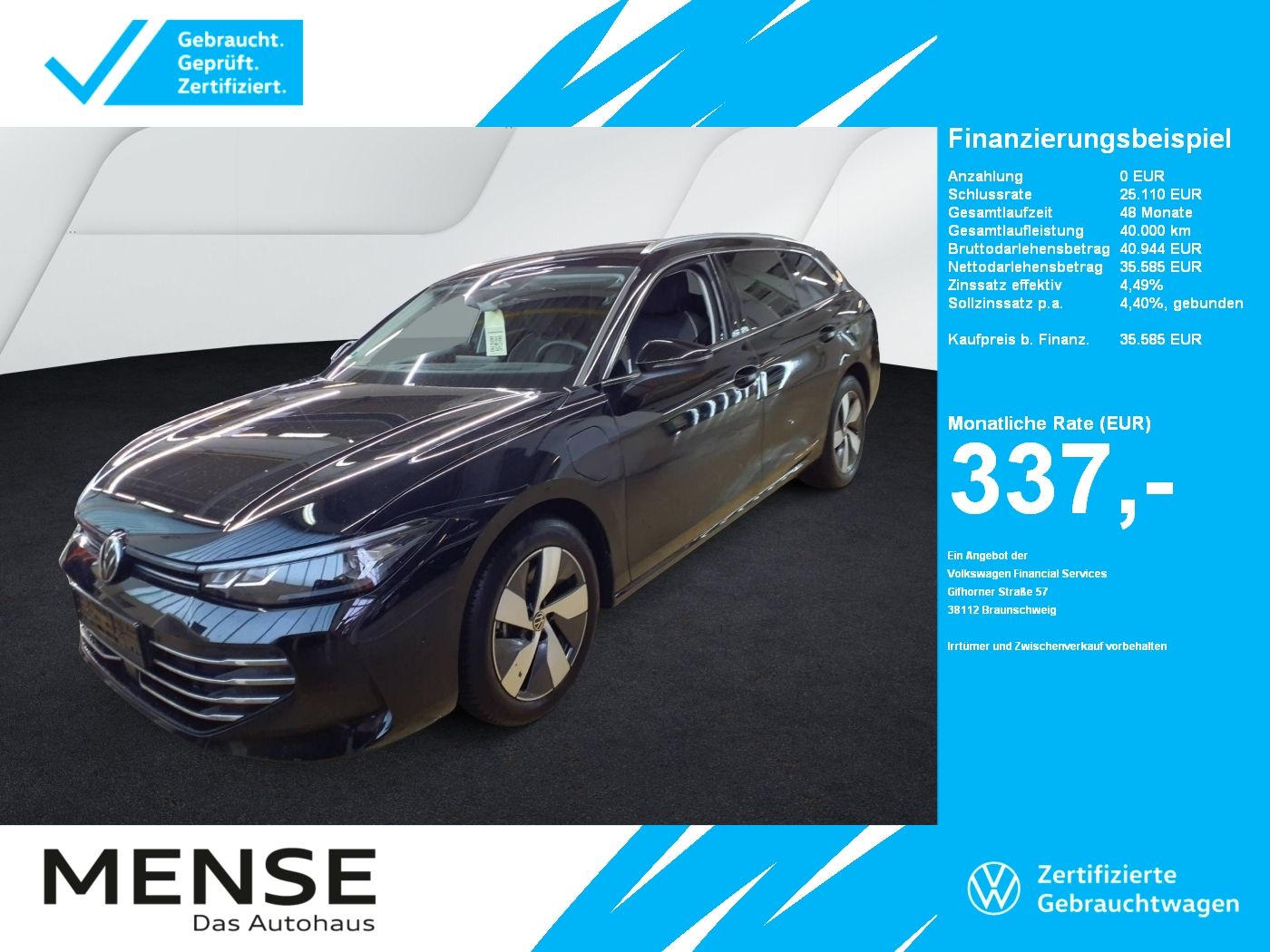 Fahrzeuge PKW autohaus mense Volkswagen Passat Variant 1.5 TSI eHybrid CarPlay|AHK|HUD