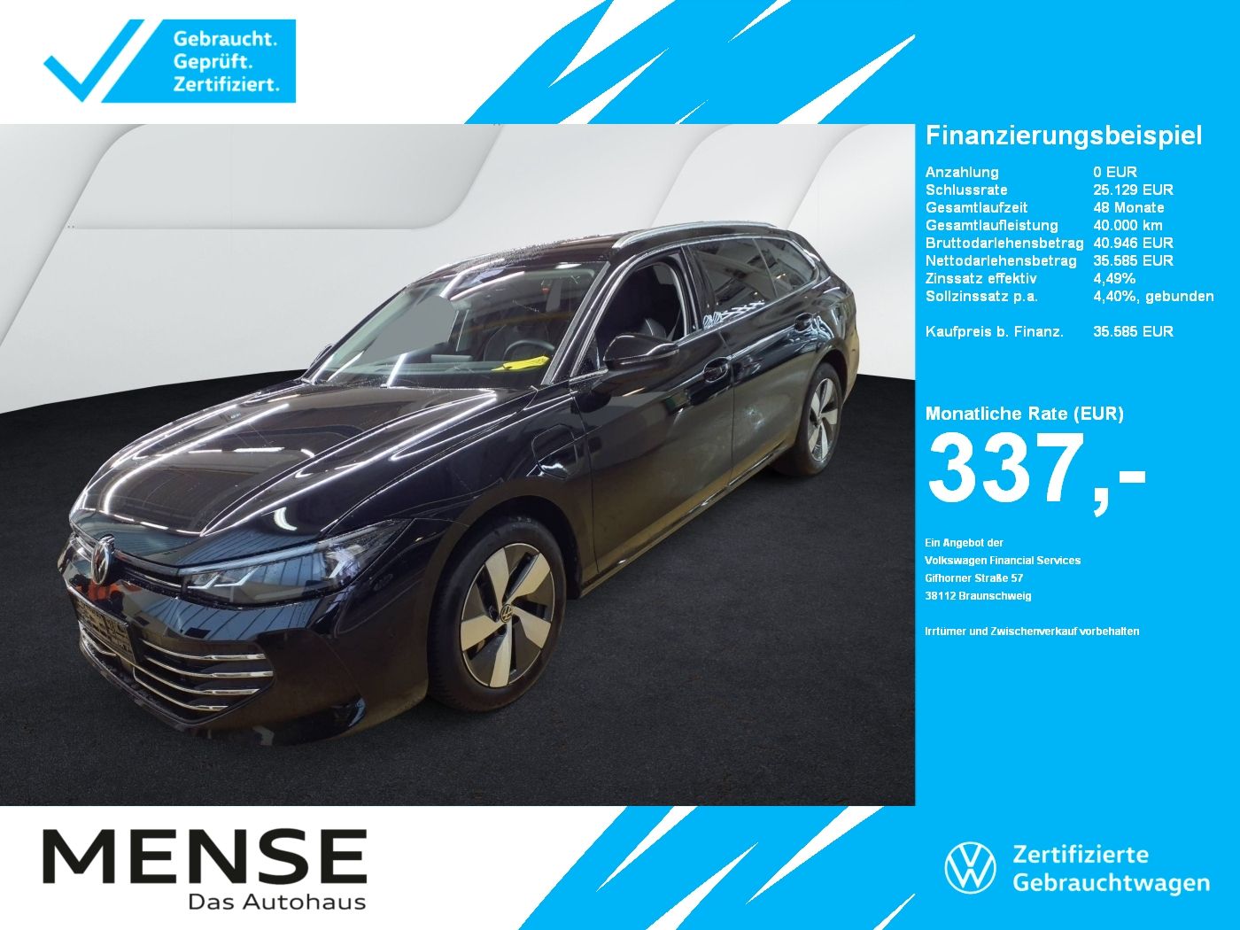 Fahrzeuge PKW autohaus mense Volkswagen Passat Variant 1.5 TSI eHybrid CarPlay|AHK|HUD