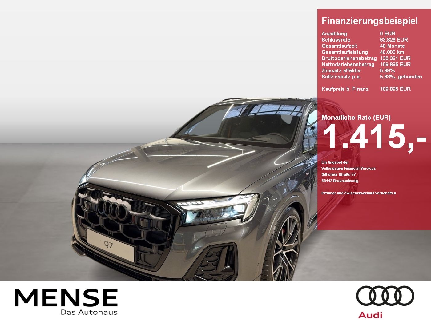 Fahrzeuge PKW autohaus mense Audi Q7 SUV S line 50 TDI quattro 210 kW tiptronic