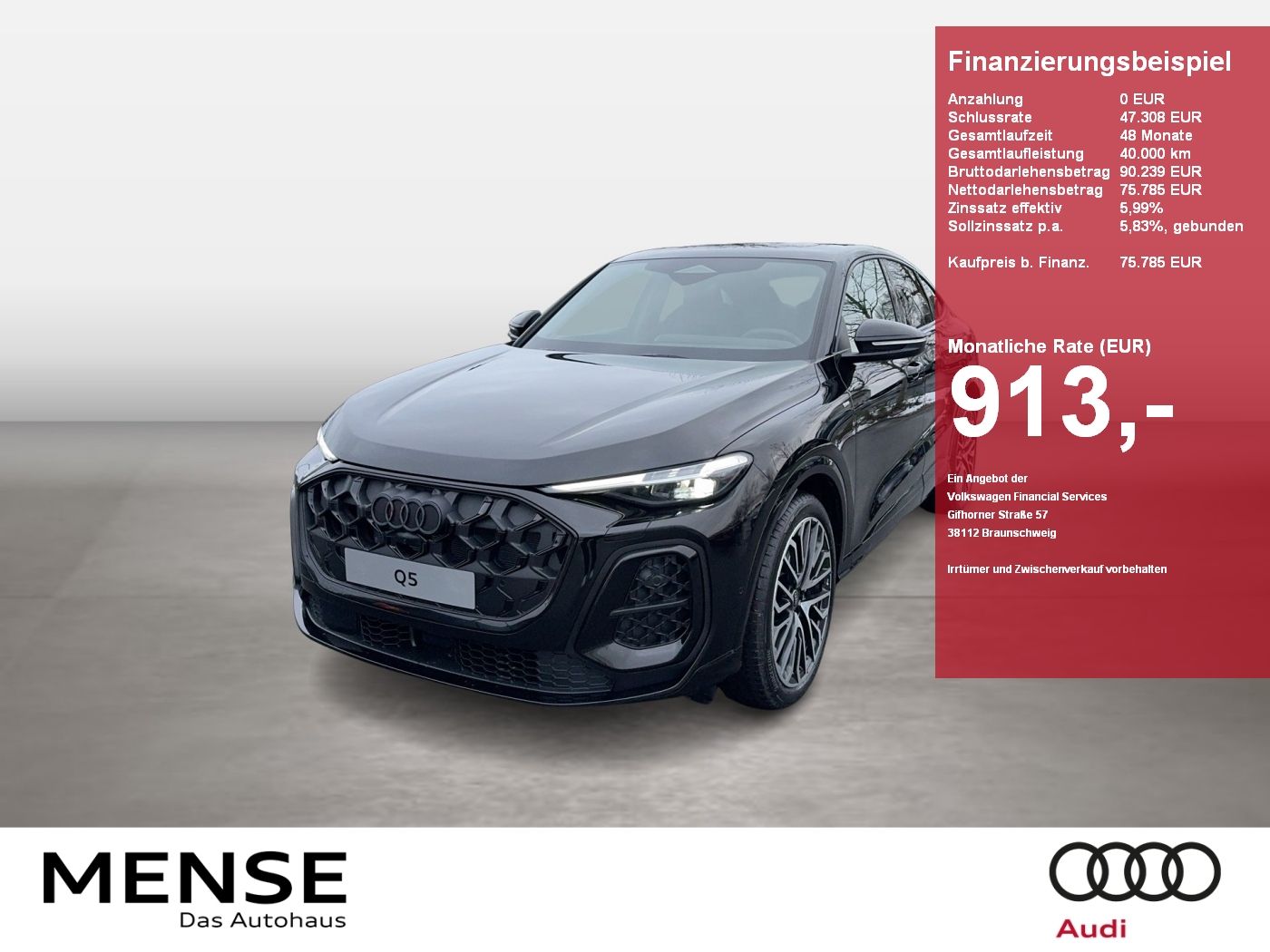 Fahrzeuge PKW autohaus mense Audi Q5 Sportback 40TDI Edition One B&O|AHK|Tech pro