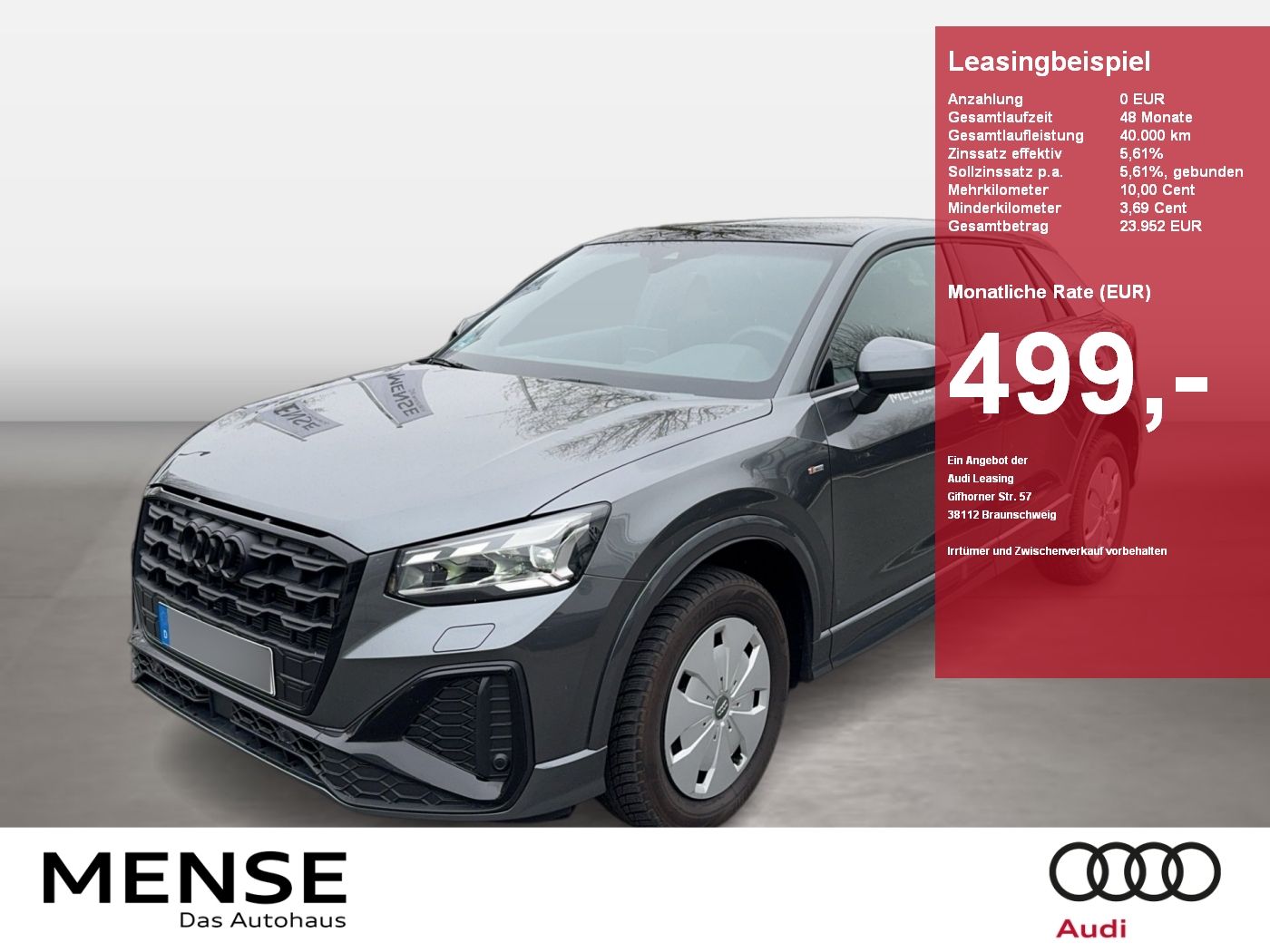 Fahrzeug autohaus mense Fahrzeugabbildung Audi Q2 35TFSI S Line Matrix|CarPlay|AHK|Pano|SD