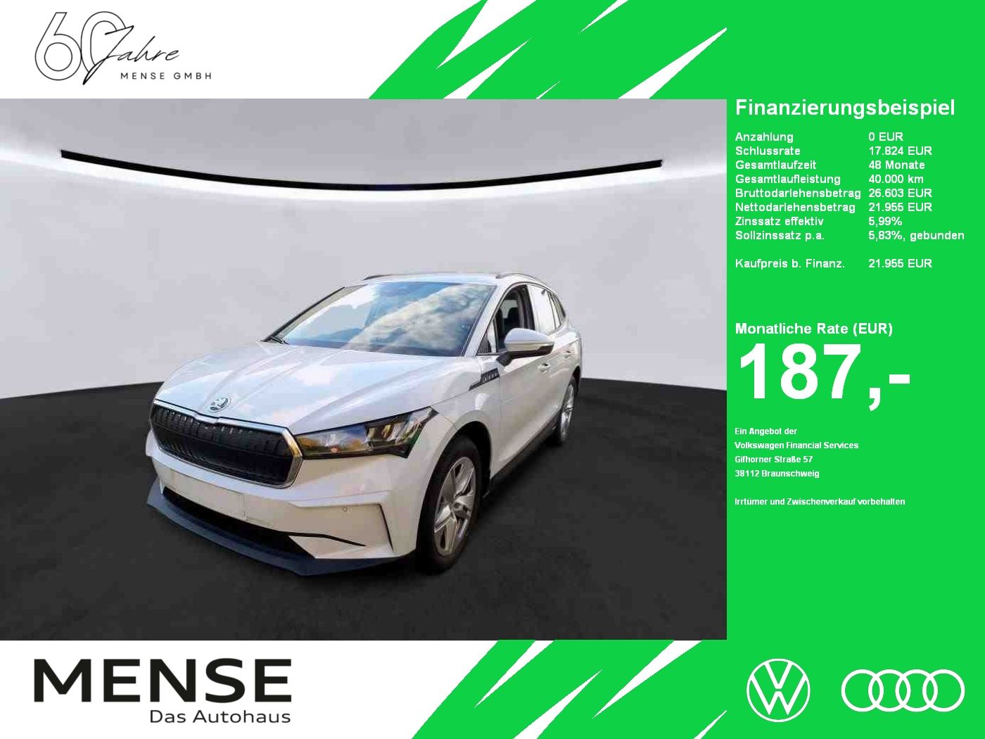 Fahrzeuge PKW autohaus mense SKODA Enyaq 50 Loft LED|VirtualCP|KlimaA|LaneAss|PDC