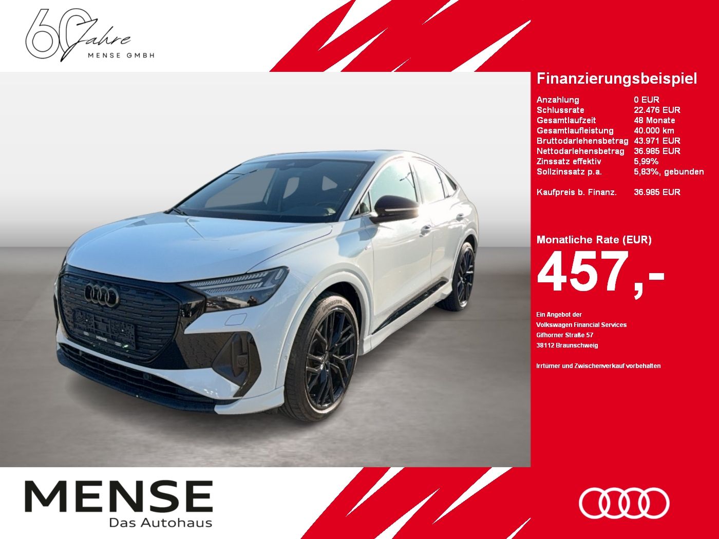 Fahrzeuge PKW autohaus mense Audi Q4 Sportback e-tron 40 S line Matrix|Pano|ACC|LM