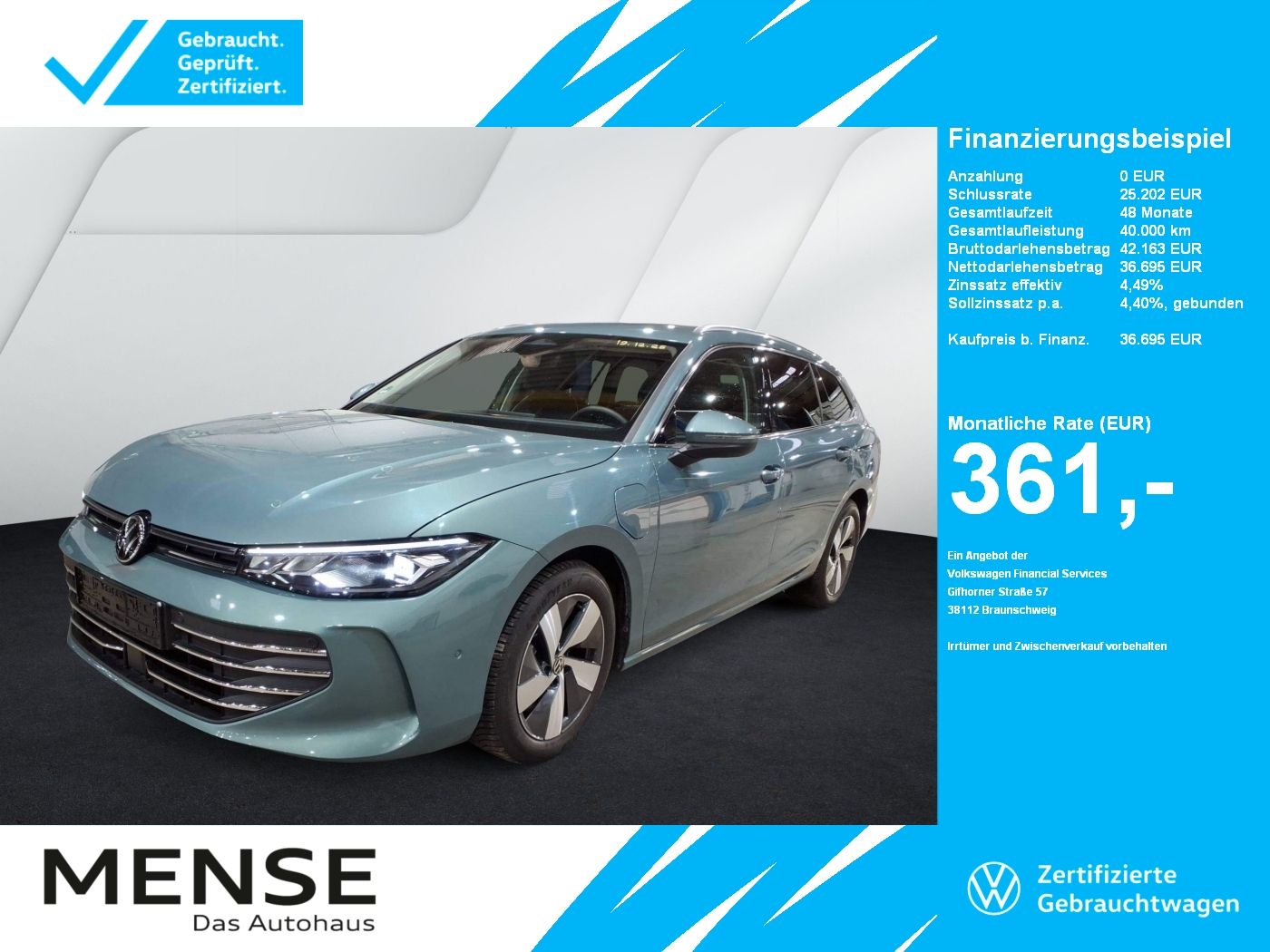 Fahrzeuge PKW autohaus mense Volkswagen Passat Variant 1.5 TSI eHybrid CarPlay|AHK|HUD