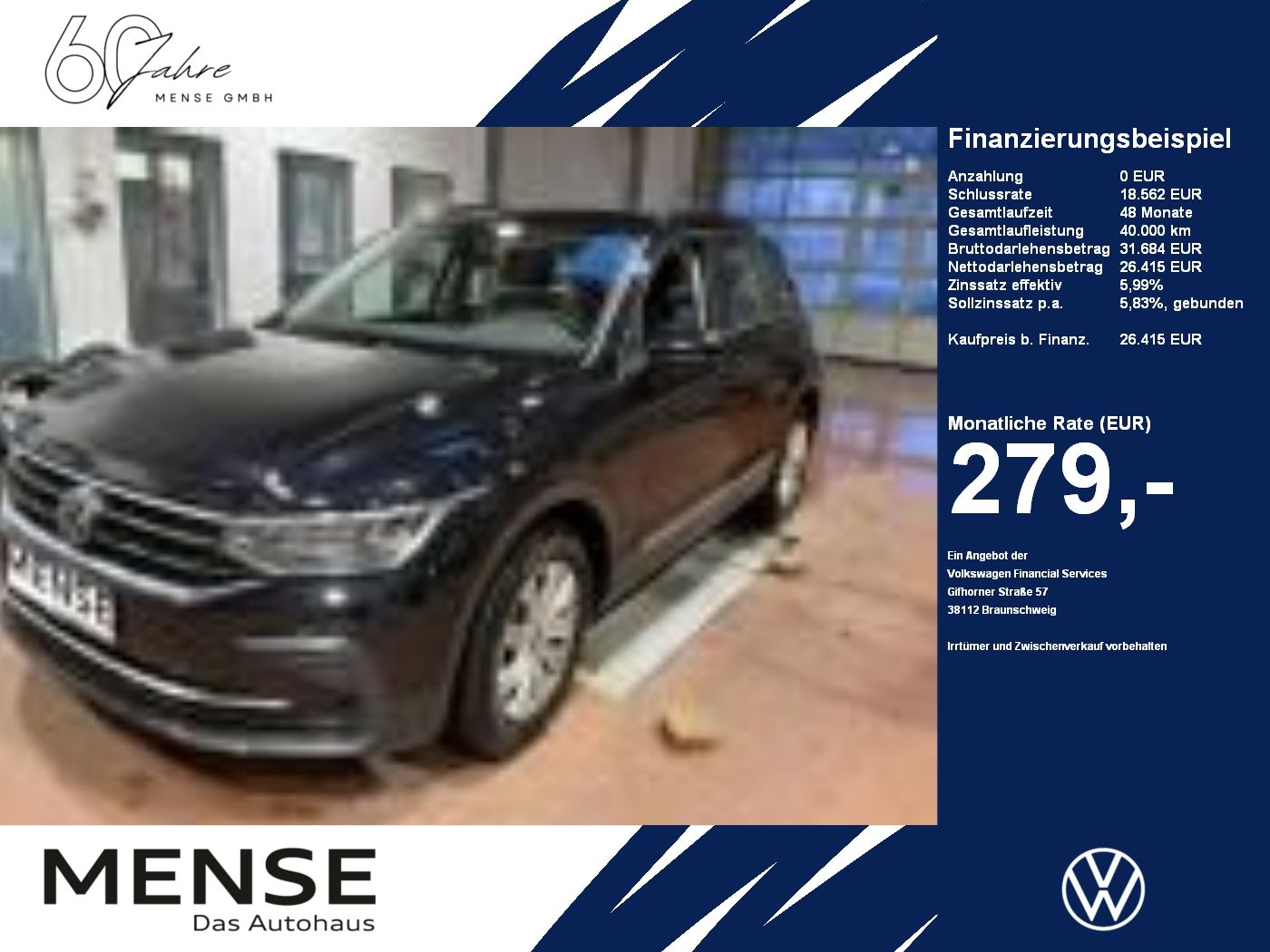 Fahrzeuge PKW autohaus mense Volkswagen Tiguan 2.0 TDI DSG Life CarPlay|h/k|ACC|LED|Navi