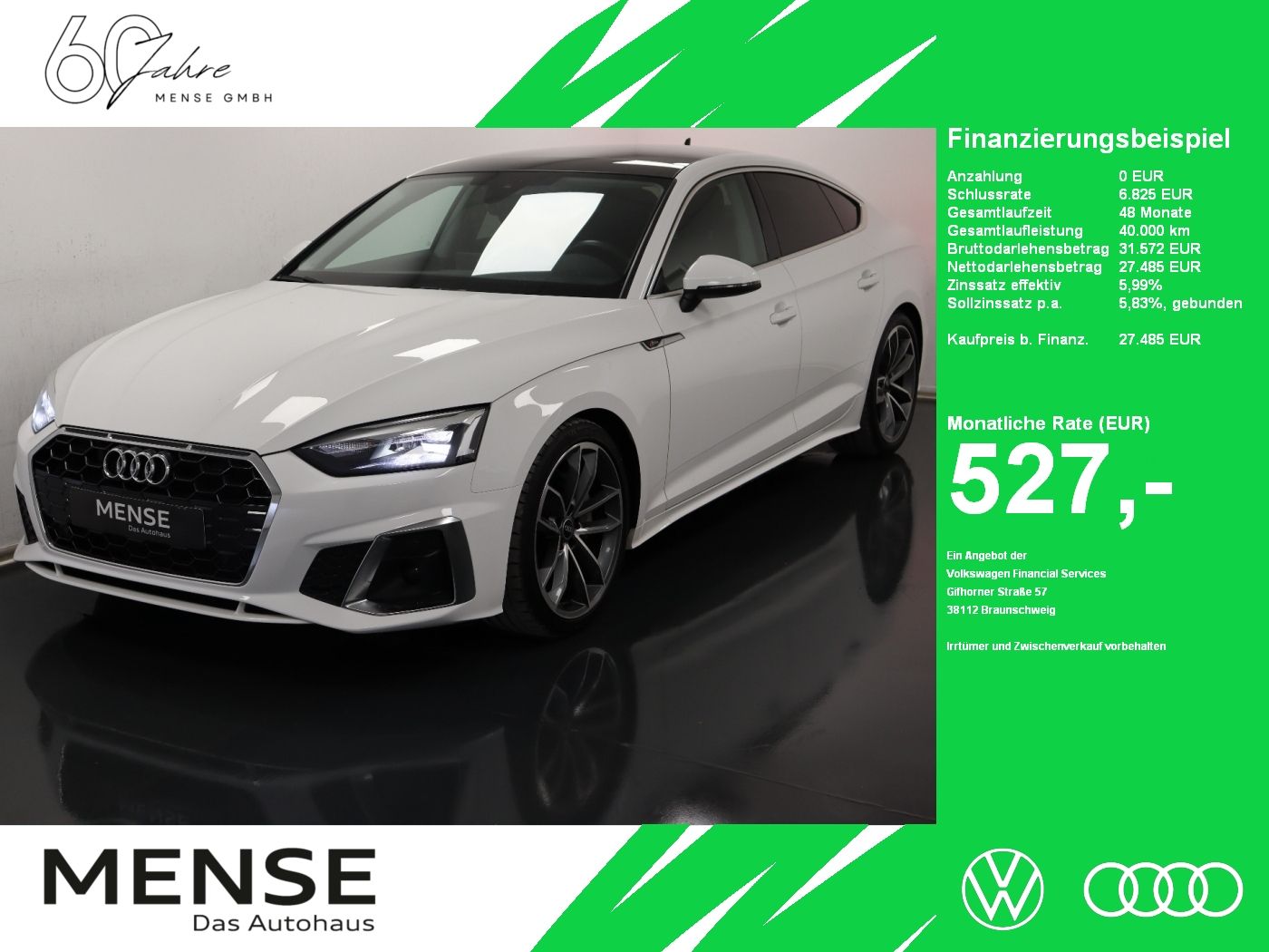 Fahrzeuge PKW autohaus mense Audi A5 Sportback 40 TDI S tronic S line CarPlay|SD
