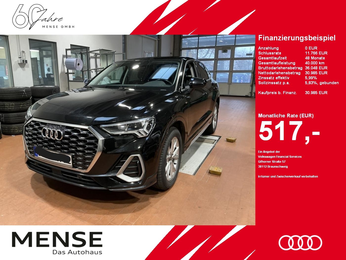 Fahrzeuge PKW autohaus mense Audi Q3 Sportback 40 TDI quattro S tronic S line AHK