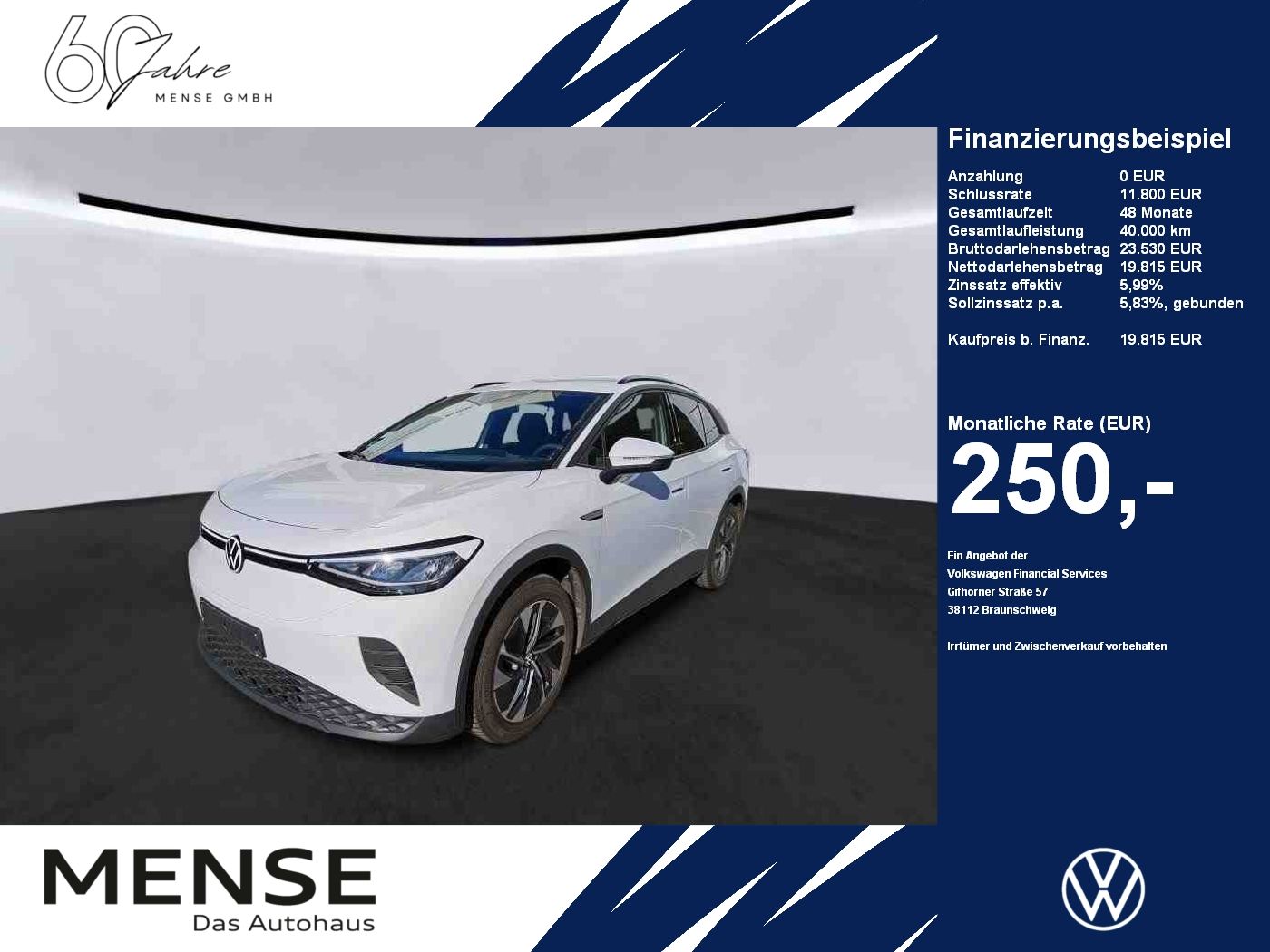 Fahrzeuge PKW autohaus mense Volkswagen ID.4 Matrix|CarPlay|LED|Navi|KlimaA|LaneAss|PDC