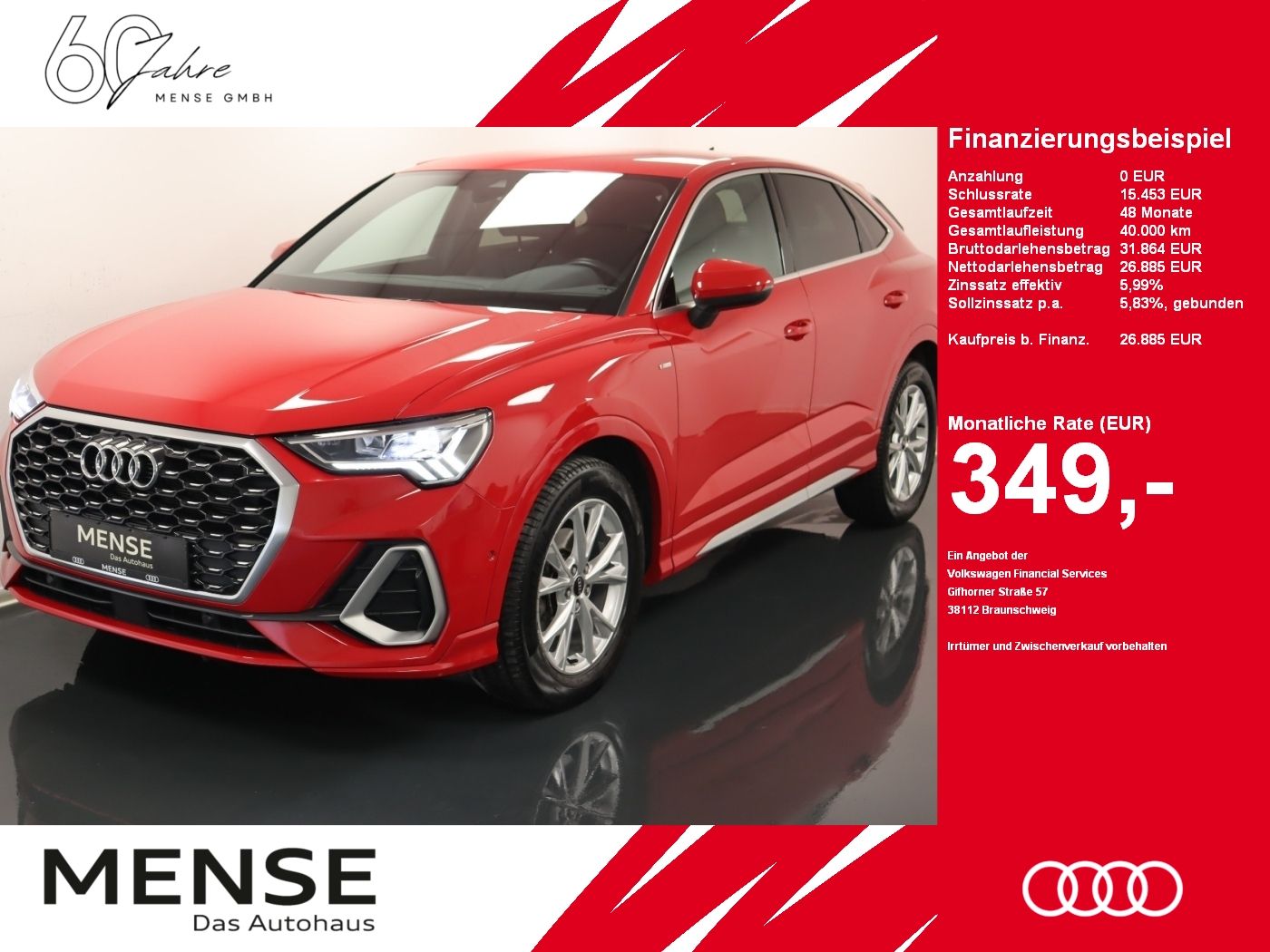 Fahrzeuge PKW autohaus mense Audi Q3 Sportback 35 TDI S line |ACC|STH|LED|SpurH|LM