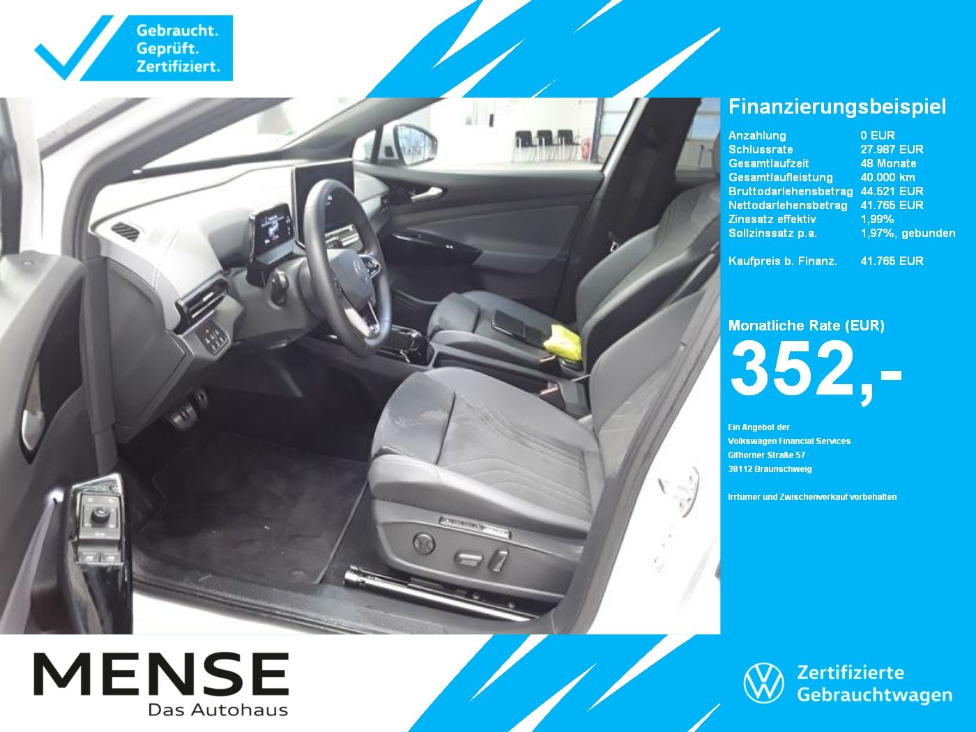 Fahrzeuge PKW autohaus mense Volkswagen ID.4 Pro electric IQ.Light|Matrix|CarPlay|AHK|SD