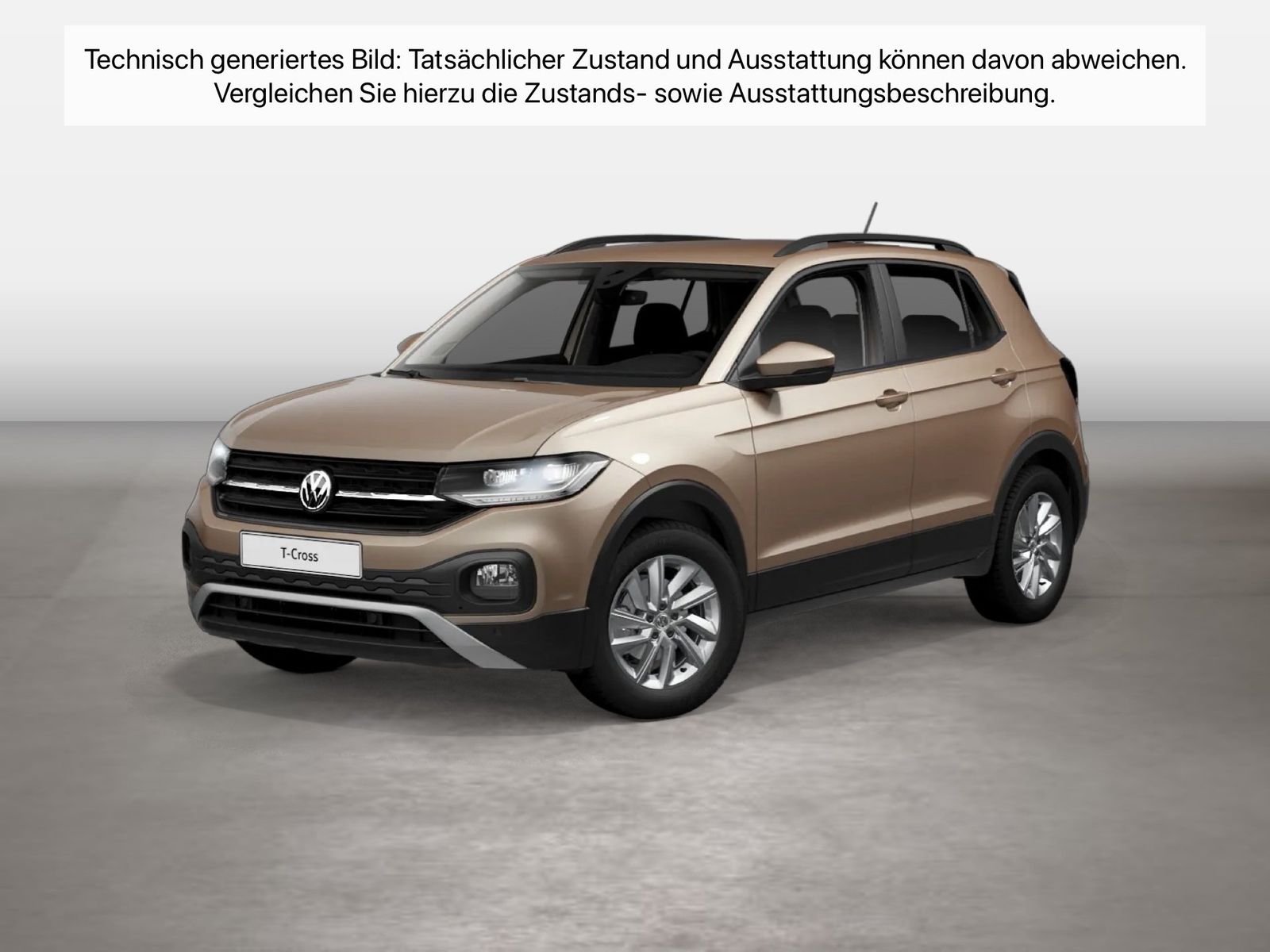 Fahrzeugabbildung Volkswagen T-Cross 1.0 TSI Life CarPlay LED LaneAss PDC LM - mit KI generiert/bearbeitet