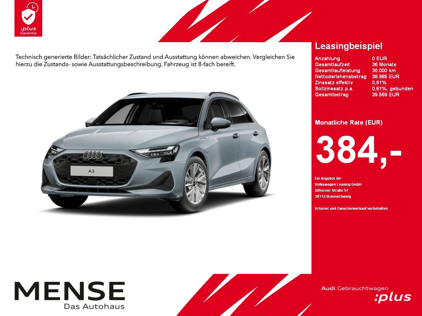 Fahrzeuge PKW autohaus mense Audi A3 Sportback 40 TFSI e S tronic Sonos|AHK|HUD|LM