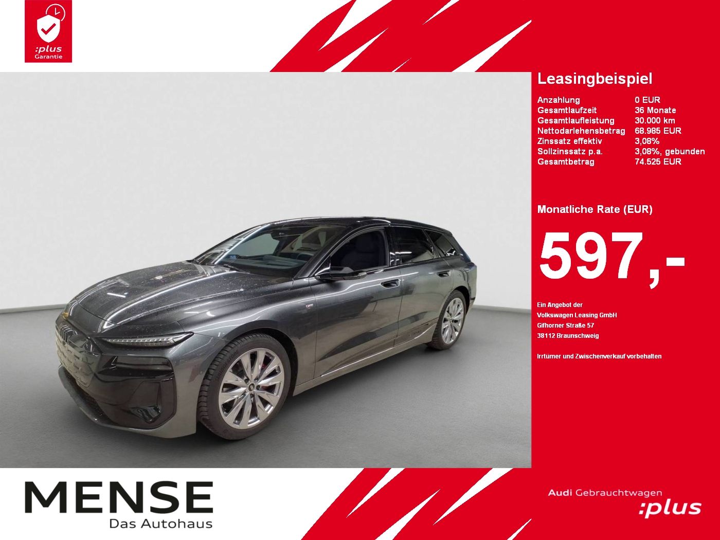 Fahrzeuge PKW autohaus mense Audi A6 Avant e-tron 210 kW S line Tech pro B&O|AHK|H