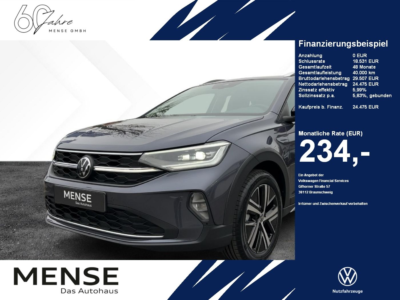 Fahrzeugabbildung Volkswagen Taigo 1.0 TSI DSG Style Nav BlackRoof Wintereife