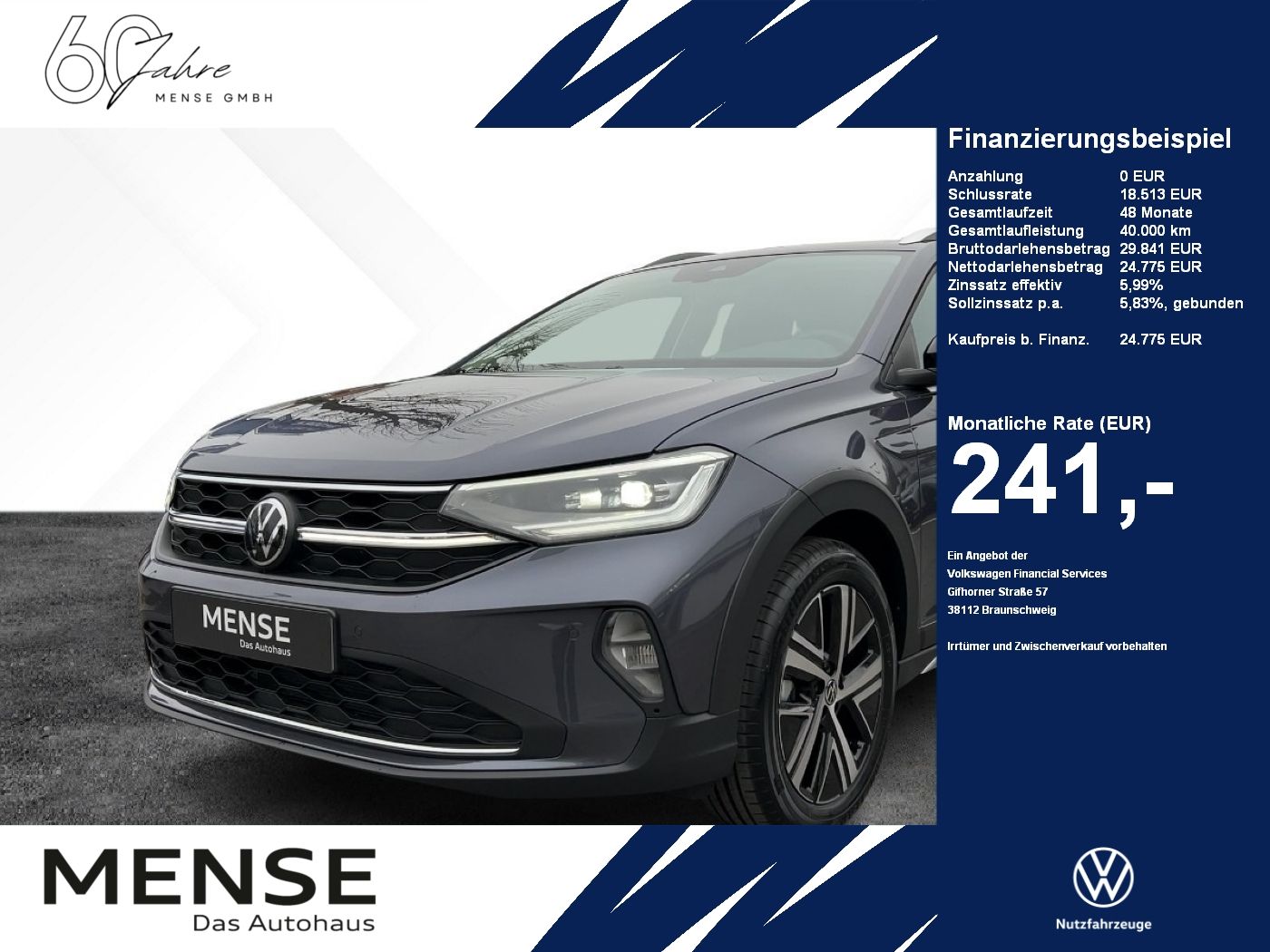 Fahrzeugabbildung Volkswagen Taigo 1.0 TSI DSG Style BlackRoof Nav Winterräde