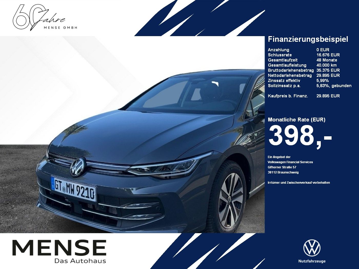 Fahrzeugabbildung Volkswagen Golf 1.5 TSI Energy Kamera Ganzjahresreifen SHZG