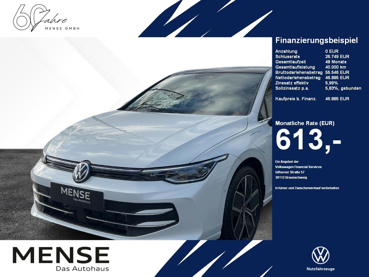 Fahrzeugabbildung Volkswagen Golf 1.5 eHybrid Style AHK Navi HUD Pano DCC ASG