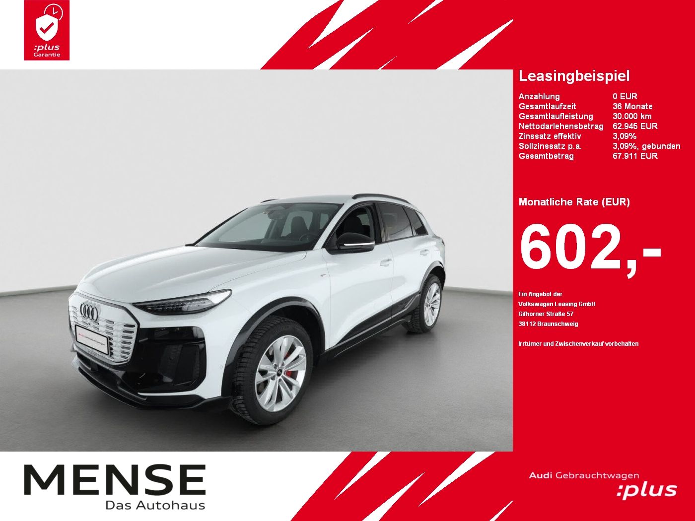Fahrzeuge PKW autohaus mense Audi Q6 e-tron 185 kW S-Line AHK|HUD|Luft|Standhzg|LM