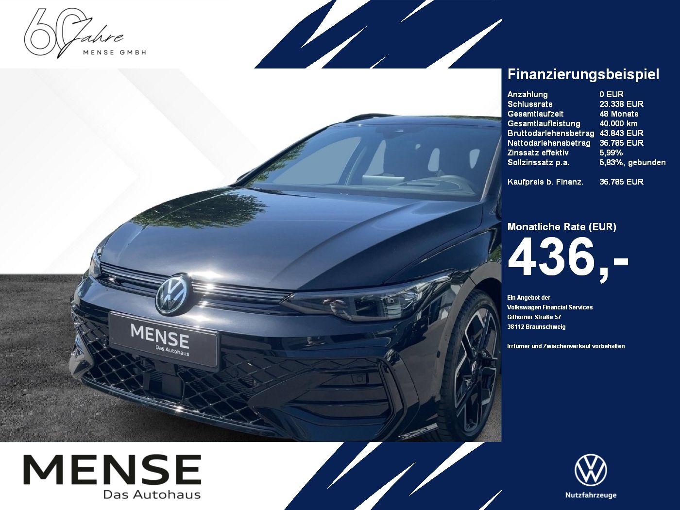 Fahrzeugabbildung Volkswagen Golf Variant 2.0 TDI DSG R-Line AHK eKlappe Navi