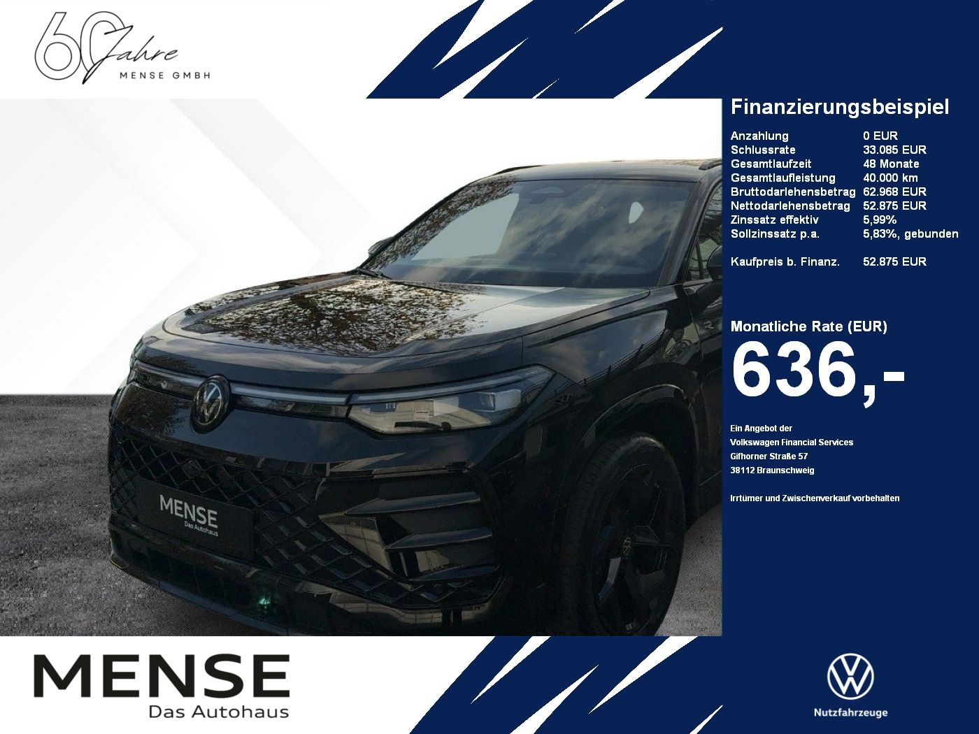 Fahrzeuge PKW autohaus mense Volkswagen Tayron R-Line TDI DSG AHK HUD Harman Kardon Pano