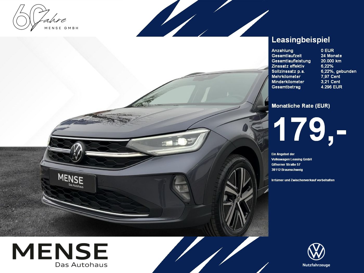 Fahrzeuge PKW autohaus mense Volkswagen Taigo 1.0 TSI DSG Style BlackRoof Nav Winterräde
