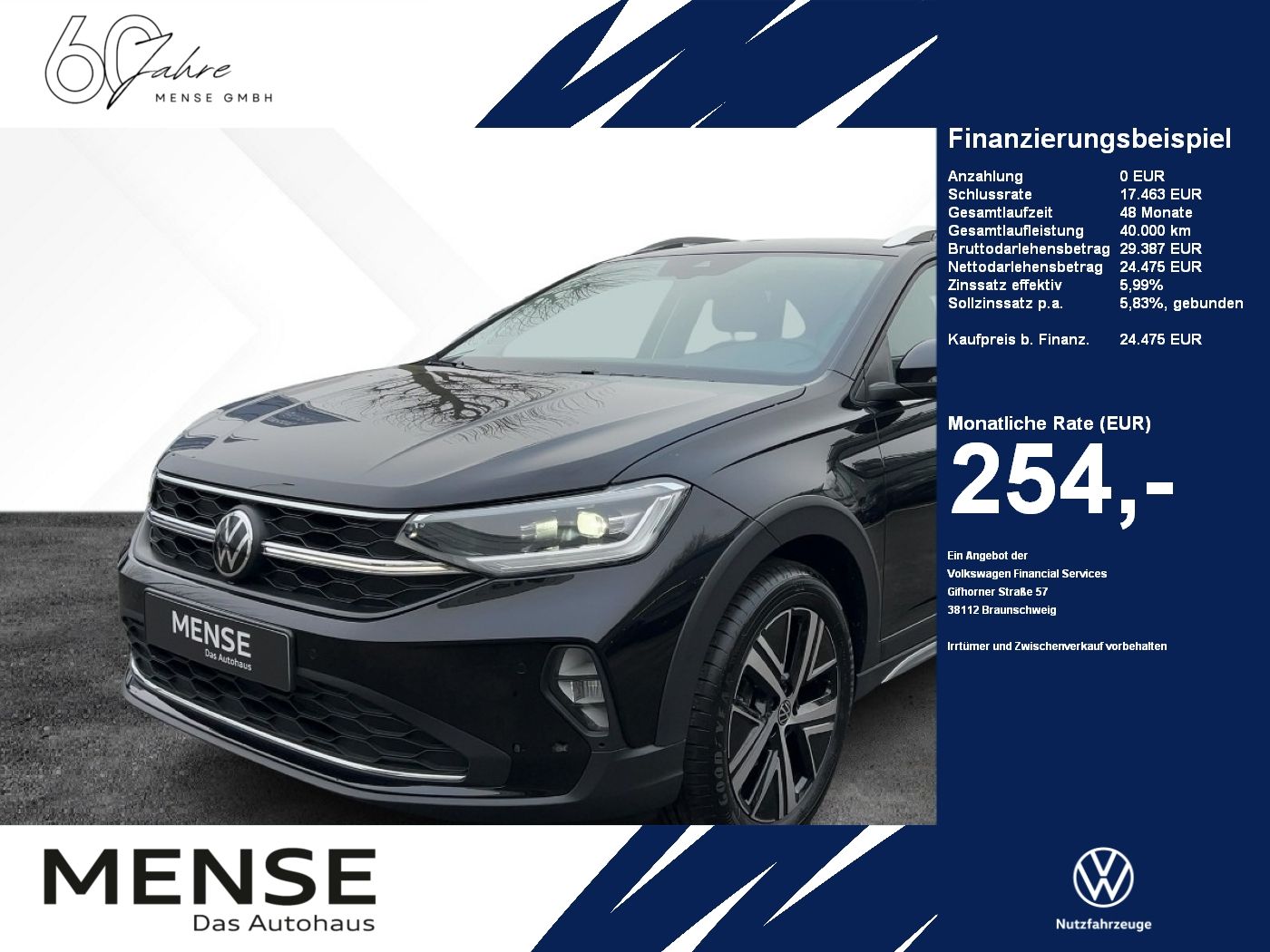 Fahrzeuge PKW autohaus mense Volkswagen Taigo 1.0 TSI DSG Style Navi ACC Winterräder