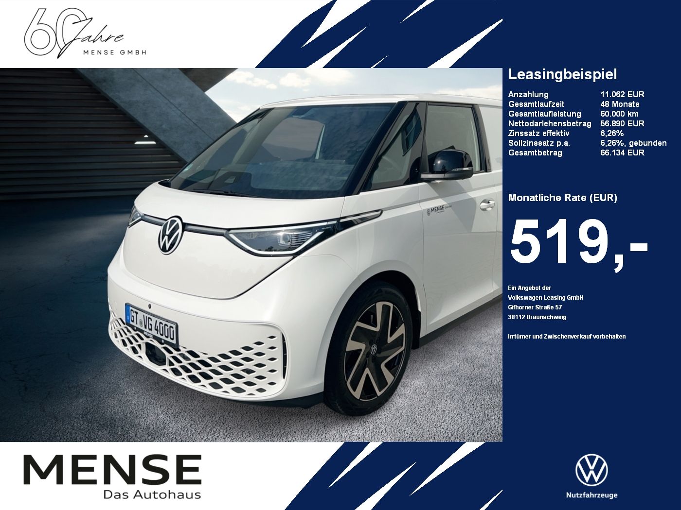 Fahrzeuge PKW autohaus mense Volkswagen ID. Buzz Cargo Pro 4MOTION 79 kWh IQ.Light|AHK