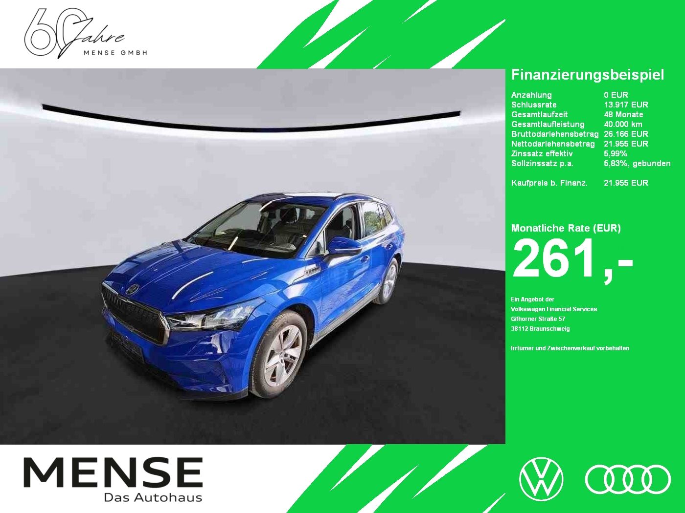 Fahrzeuge PKW autohaus mense SKODA Enyaq 50 Loft LED|VirtualCP|KlimaA|LaneAss|PDC