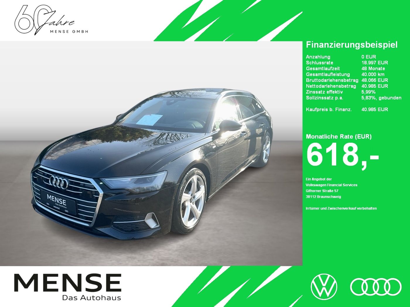 Fahrzeugabbildung Audi A6 Avant 50 TFSIe Quattro S tronic S line AHK