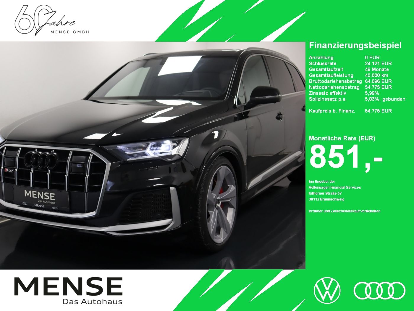 Fahrzeuge PKW autohaus mense Audi SQ7 quattro tiptronic |AHK|Luft|SD|HUD
