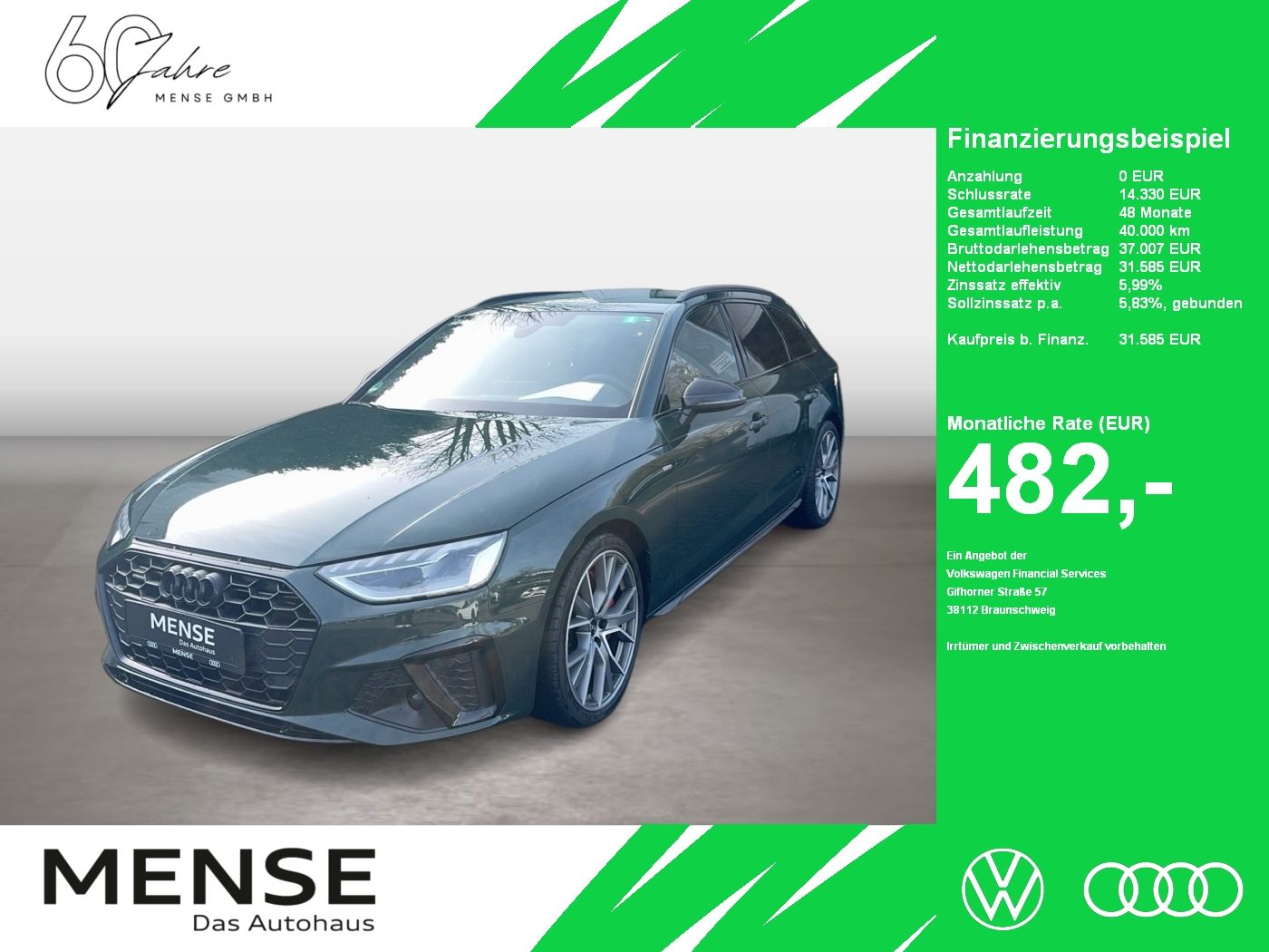 Fahrzeuge PKW autohaus mense Audi A4 Avant 50 TDI quattro tiptronic S line AHK|LED