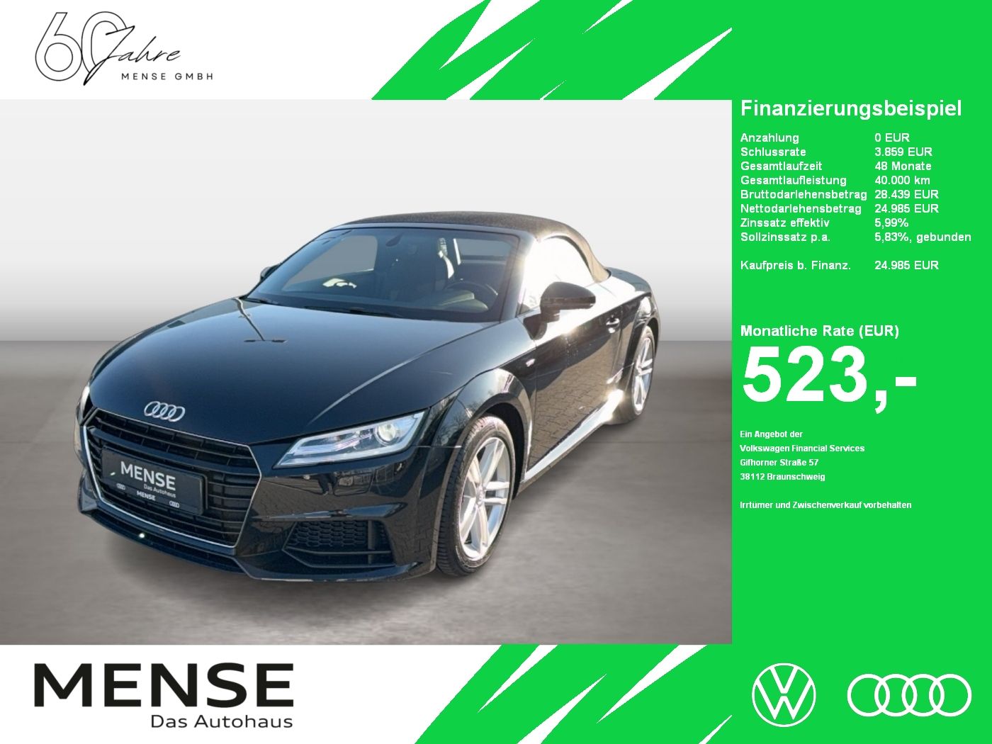 Fahrzeuge PKW autohaus mense Audi TT Roadster 1.8 TFSI Navi|VirtualCP|Xenon|KlimaA