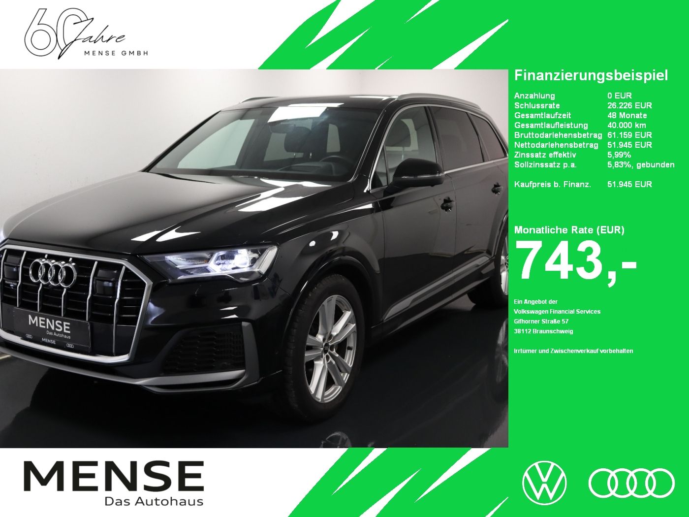 Fahrzeuge PKW autohaus mense Audi Q7 55 TFSI S line quattro tiptronic CarPlay|HUD