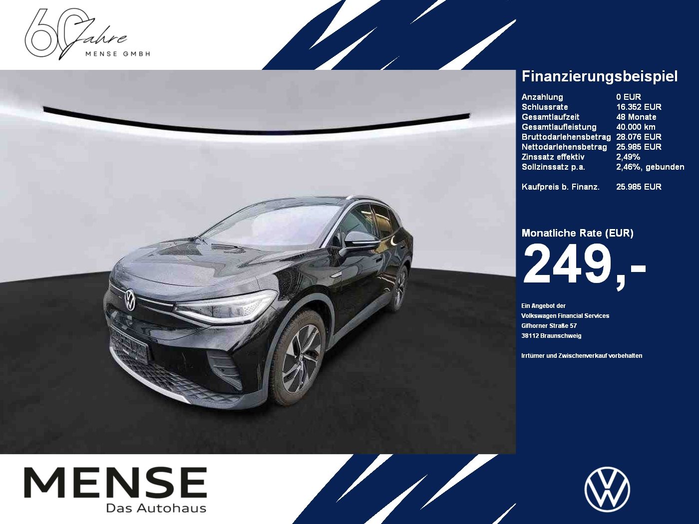 Fahrzeuge PKW autohaus mense Volkswagen ID.4 Pro Performance IQ.Light|Matrix|CarPlay|HUD