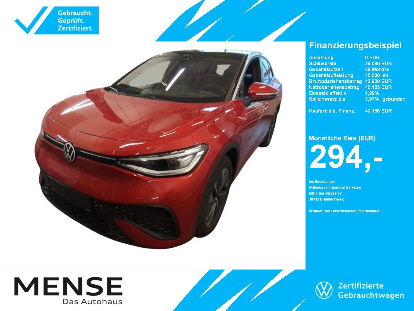 Fahrzeuge PKW autohaus mense Volkswagen ID.5 Pro electric IQ.Light|Matrix|CarPlay|h/k|AH