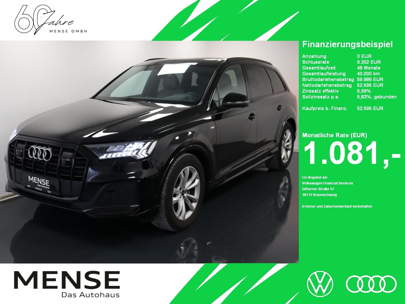 Fahrzeuge PKW autohaus mense Audi Q7 45 TDI quattro S line |Matrix|Luft|Pano