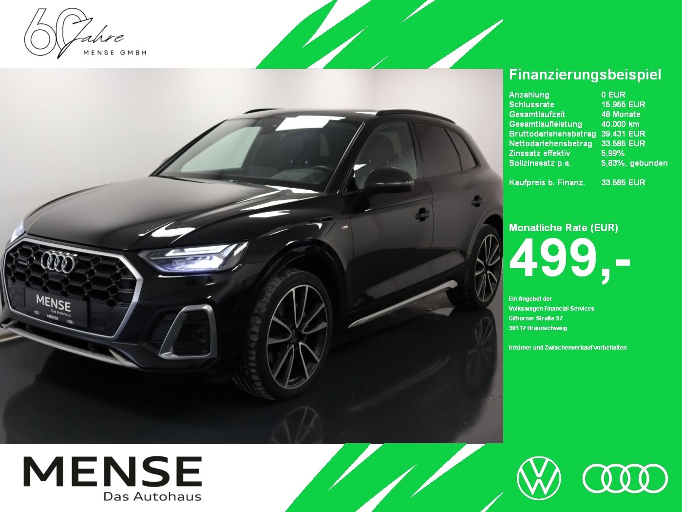 Fahrzeuge PKW autohaus mense Audi Q5 50 TDI Quattro S tronic S line AHK|Luft|LED|N