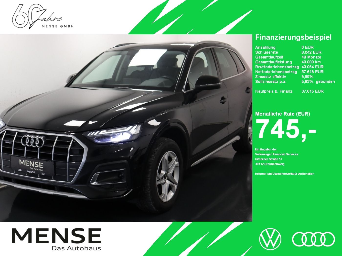 Fahrzeuge PKW autohaus mense Audi Q5 50 TDI quattro S tronic Matrix|Luft|Pano|SD