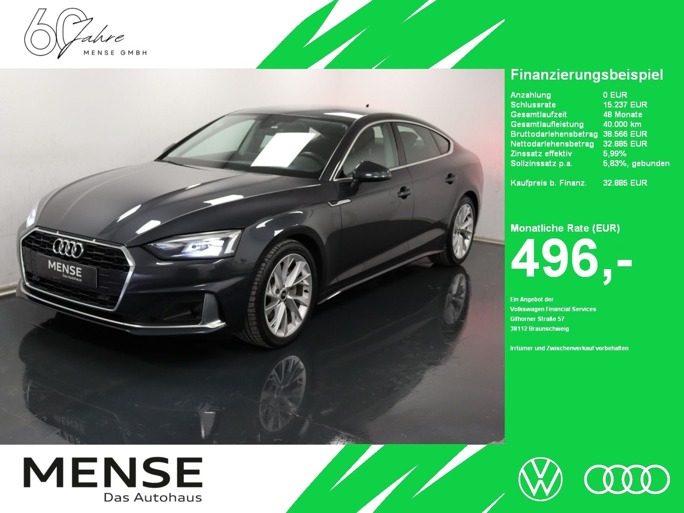 Fahrzeuge PKW autohaus mense Audi A5 Sportback 40 TDI S tronic advanced B&O|HUD