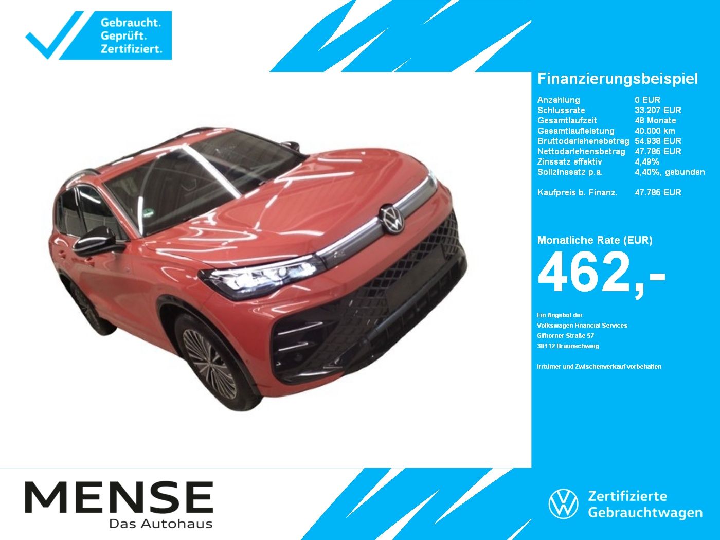 Fahrzeuge PKW autohaus mense Volkswagen Tiguan 2.0 TSI 4 Motion DSG R-Line IQ.Light|h/k