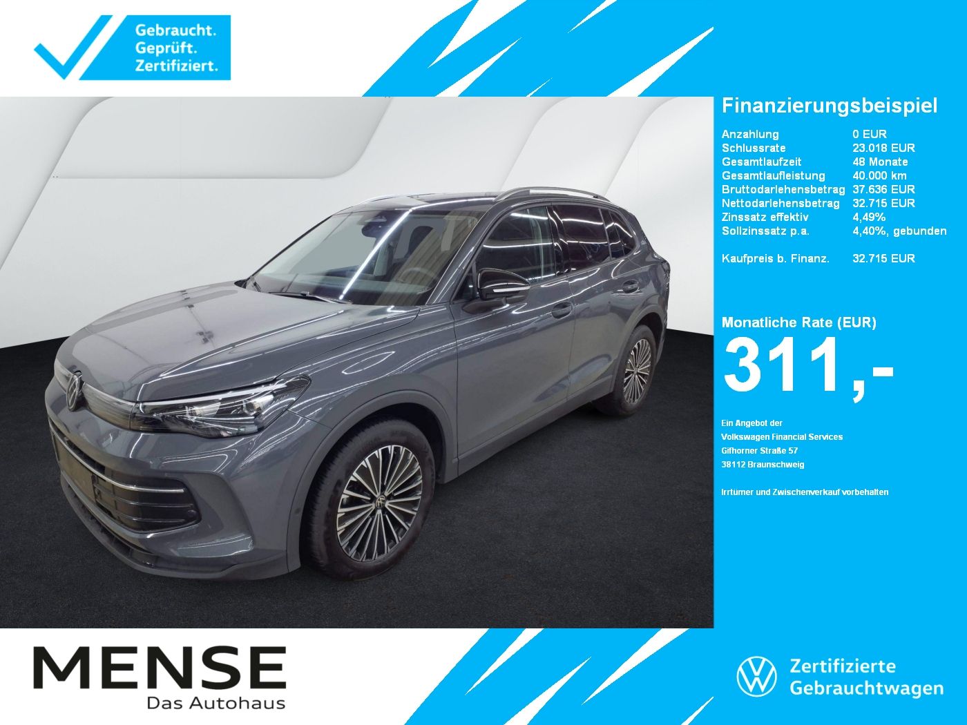 Fahrzeuge PKW autohaus mense Volkswagen Tiguan 1.5 eTSI DSG Life Goal CarPlay|AHK|ACC|LM