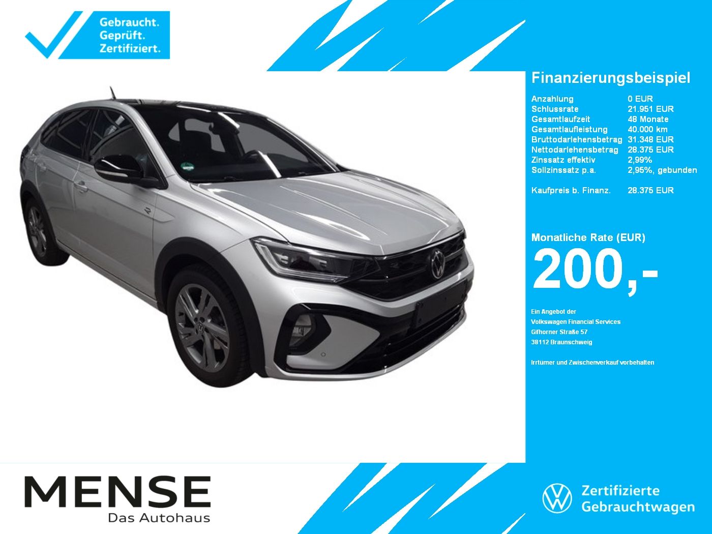 Fahrzeuge PKW autohaus mense Volkswagen Taigo 1.0TSI DSG R-Line IQ.Light|Matrix|CarPlay