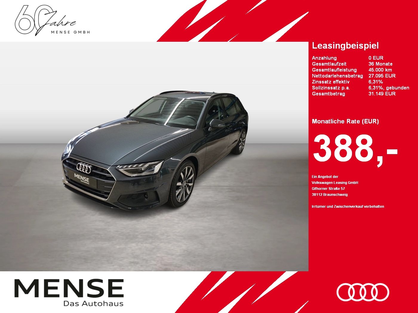 Fahrzeuge PKW autohaus mense Audi A4 Avant 40 TDI S tronic Matrix|AHK|LED|Navi|PDC